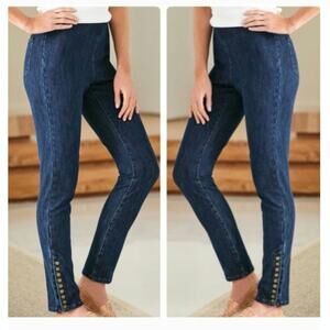 NWT Soft Surroundings Pull On Skinny Ultimate Denim Leggings Ankle Jeans Med T